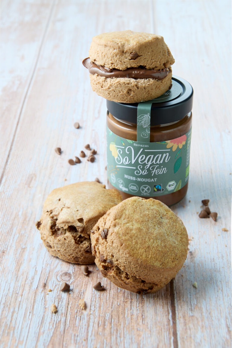 Chocolate Chip Scones mit Nuss-Nougat-Creme
