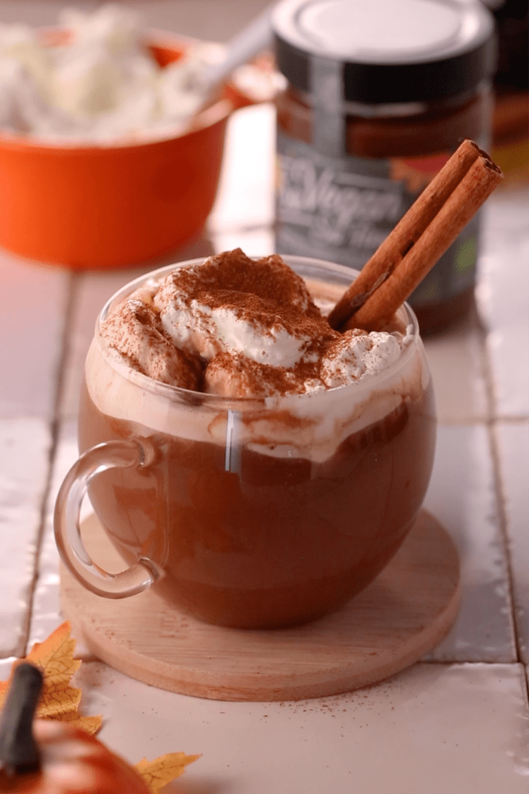 Pumpkin Spice Latte met So Vegan So Fine Hazelnootpasta