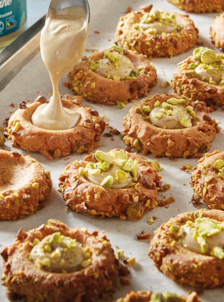 Pistache thumbprint cookies