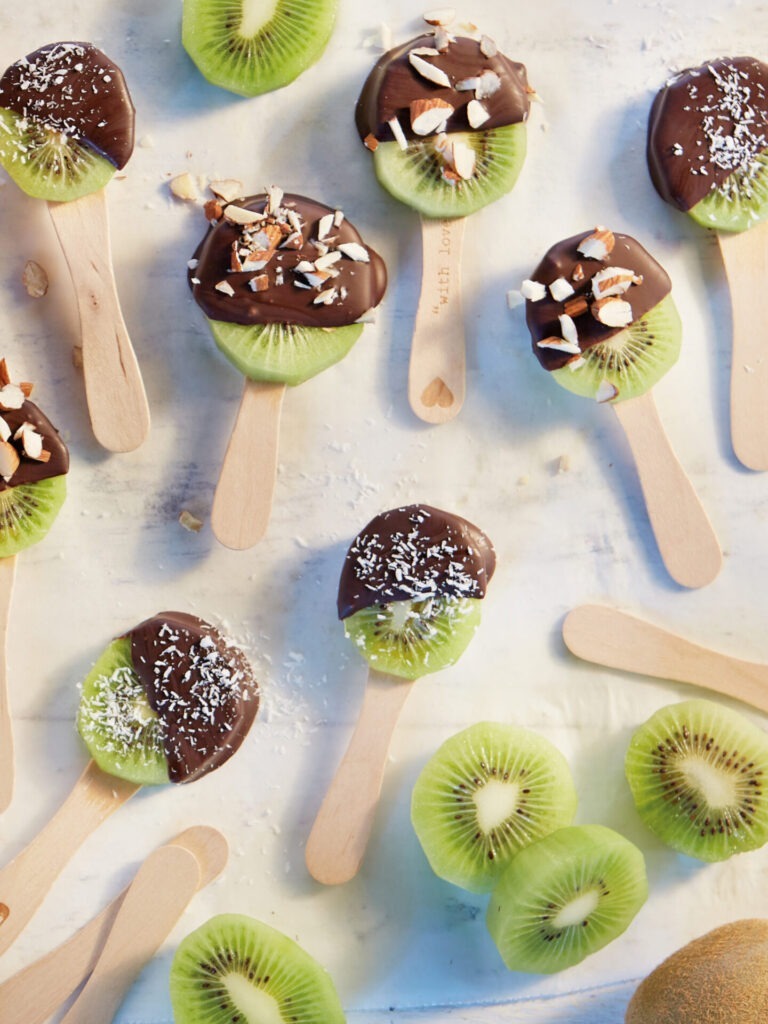 Kiwi chocolade lolly’s