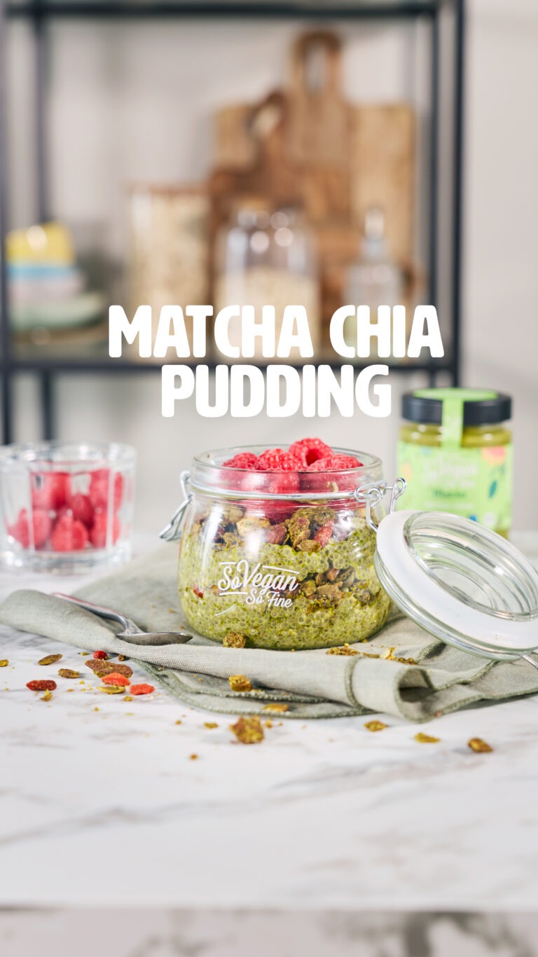 Chia-pudding met matchapasta